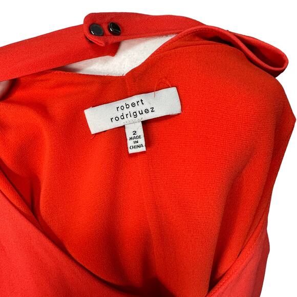 ROBERT RODREIGUEZ Womens 2 Orange V-Neck Keyhole Sleeveless Illusion Mini Dress - Picture 5 of 8